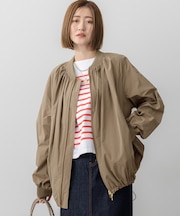 【撥水加工】ソフトメモリータフタ ミドル丈 ブルゾン