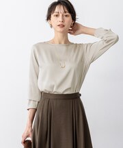 【洗える】サテン ロングスリーブ Tシャツ