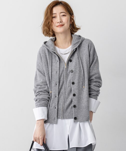 【見上愛さん着用/STORY12月号掲載】ピュアカシミヤ クルーネック カーディガン