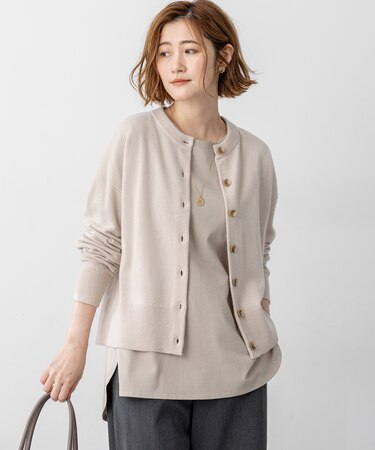【見上愛さん着用/STORY12月号掲載】ピュアカシミヤ クルーネック カーディガン