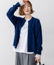 【見上愛さん着用/STORY掲載】ピュアカシミヤ クルーネック カーディガン