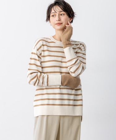 【見上愛さん着用/洗える】ピュアカシミヤ クルーネック ニット