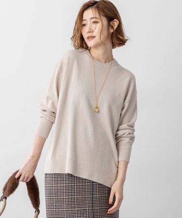 【見上愛さん着用/VERY12月号掲載】ピュアカシミヤ クルーネック ニット