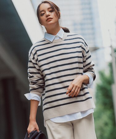 【見上愛さん着用/Oggi・STORY掲載】ピュアカシミヤ クルーネック ニット