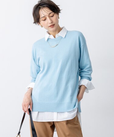 【見上愛さん着用/VERY12月号掲載】ピュアカシミヤ クルーネック ニット