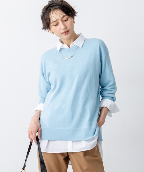 【見上愛さん着用/VERY12月号掲載】ピュアカシミヤ クルーネック ニット