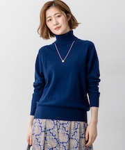 【見上愛さん着用/洗える】ピュアカシミヤ タートルネック ニット