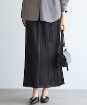 【SLOW/一部店舗限定】トリコットプリーツ Iライン スカート