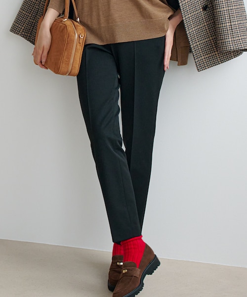新色追加/洗える】ストレッチジョーゼット テーパード パンツ