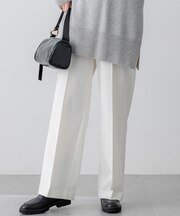 【撥水加工/洗える】TRストレッチギャバ ワイド パンツ