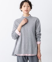 【洗える】ピュアカシミヤ フレア ニット