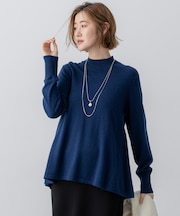 【洗える】ピュアカシミヤ フレア ニット