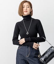 【見上愛さん着用/WEB限定カラーあり】ウーステッドウール リブタートル ニット