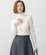 【見上愛さん着用/WEB限定カラーあり】ウーステッドウール リブタートル ニット