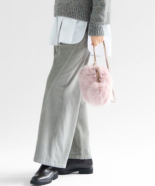 【見上愛さん着用/洗える】コットン コーデュロイ ワイド パンツ