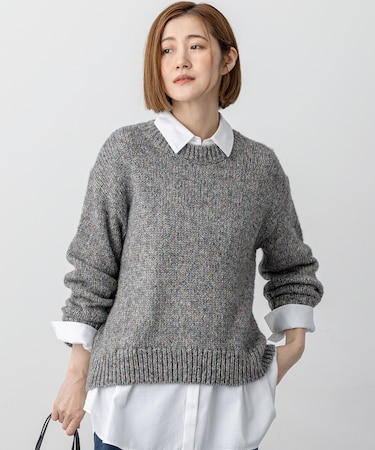 【洗える】マーブルルレックスリリー バルキーニット