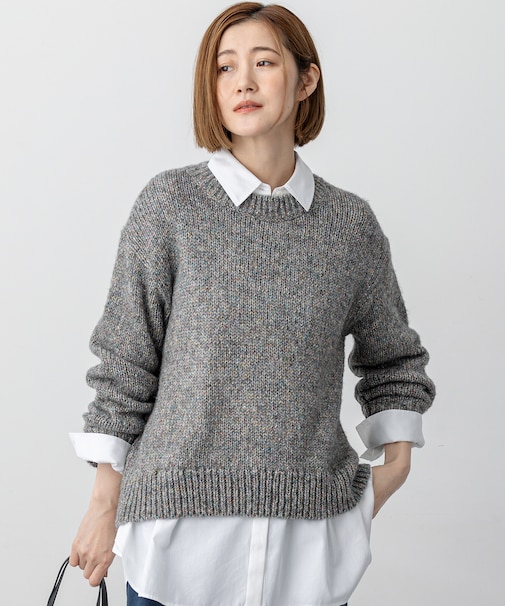 【洗える】マーブルルレックスリリー バルキーニット
