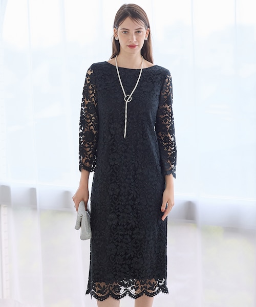 soonsu マルチフラワードレス XSサイズあり】刺繍レースxチュールスリーブストレッチ
