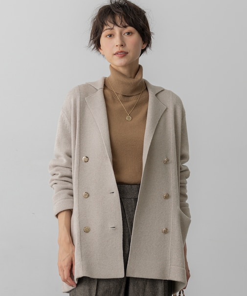 【見上愛さん着用/一部先行予約/洗える】カシミヤブレンド ニット ジャケット