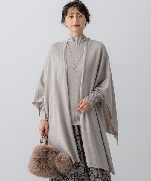 カシミヤブレンド マルチ ケープ