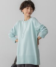 【洗える】カシミヤブレンド サイドジップ  ニットチュニック