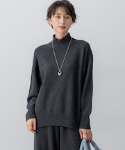 【洗える】カシミヤブレンド ハイネック ニット