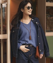 【見上愛さんコラボカラー/VERY・LEE掲載】カシミヤブレンド Vネック ニット