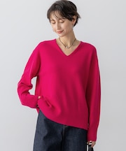 【洗える】カシミヤブレンド Vネック ニット