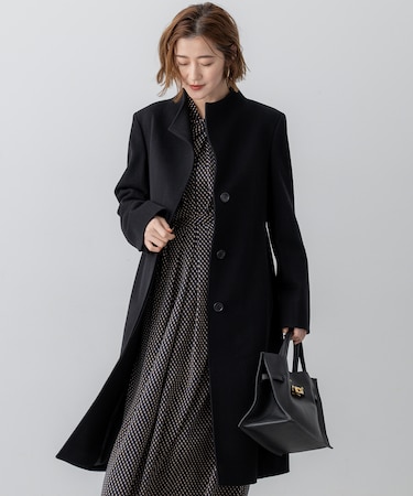 ウールカシミヤビーバー スタンドカラー  コート