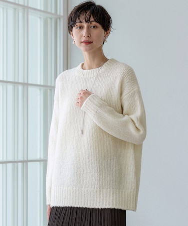 【見上愛さん着用/VERY12月号掲載】ブラッシュドエアーウール ファンシーニット