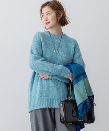 【見上愛さん着用/STORY・VERY掲載】ブラッシュドエアーウール ファンシーニット