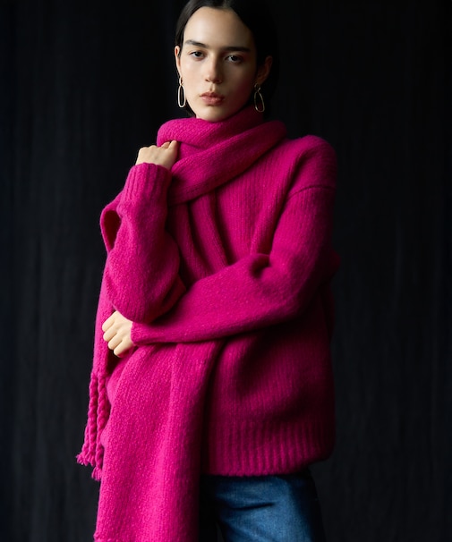 【見上愛さん着用/STORY・VERY掲載】ブラッシュドエアーウール ファンシーニット