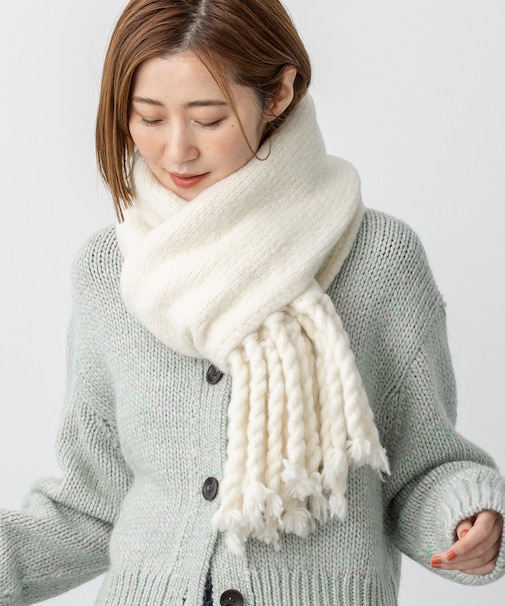 ブラッシュドエアーウール ニット マフラー