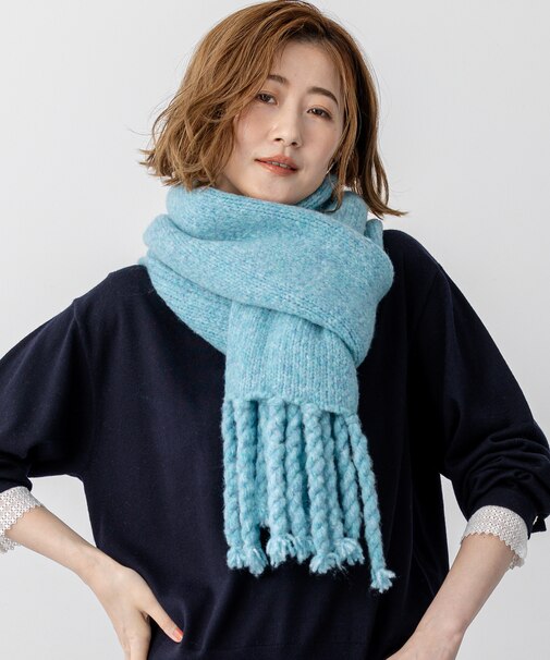 【見上愛さん着用】ブラッシュドエアーウール ニット マフラー