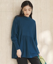 【洗える】ウールギャザー ドルマンスリーブ ニット