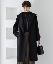 【見上愛さん着用/VERY12月号掲載】MANTECOPureリバー フード ロングコート