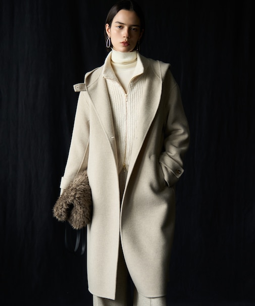 【見上愛さん着用】MANTECOPureリバー フード ロングコート