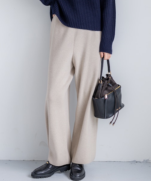 【見上愛さん着用/LEE掲載/洗える】カシミヤブレンド ニット パンツ