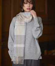 カシミヤ チェック マフラー
