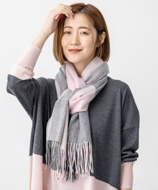 カシミヤ チェック マフラー