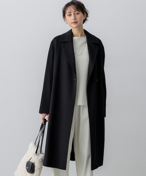 美品★23区★ブラウン系フード付きコート プルーフメルトンリバー仕立て 美品☆23区☆ブラウン系フード付きコート プルーフメルトンリバー