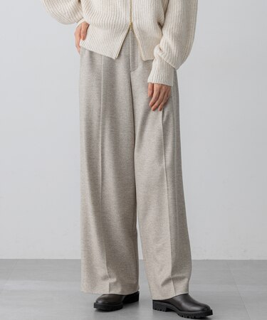 ラメミックスツイード タック ワイド パンツ