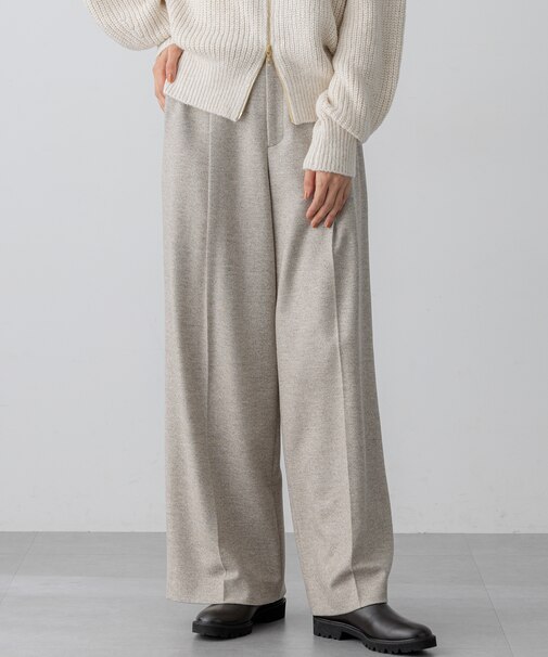 ラメミックスツイード タック ワイド パンツ