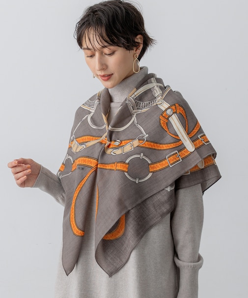 【WEB&一部店舗限定】ウールカシミヤ デザイン ストール