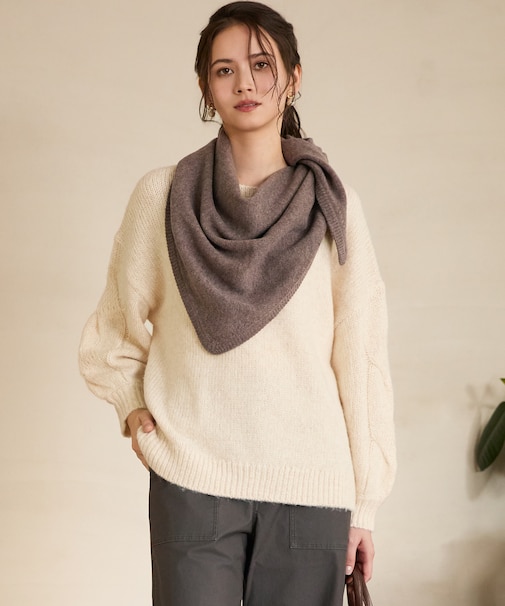 【SLOW/一部店舗限定】ケーブル 袖デザイン ニット