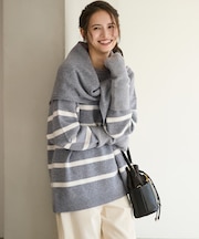 【SLOW/一部店舗限定】ソフトウール ボーダー ニット