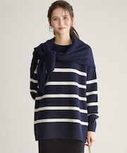 【SLOW/一部店舗限定】ソフトウール ボーダー ニット