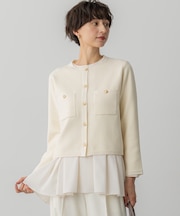 【洗える】ベロアニット カーディガン