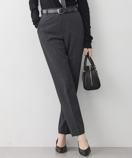 【洗える】ウォームストレッチ テーパード パンツ