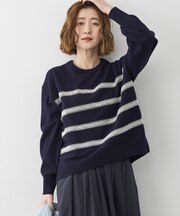【WEB&一部店舗限定】ビジューボーダー ニット